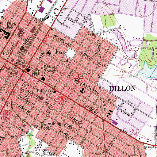 Topographic Map of Saint Barnabas Episcopal Church, SC