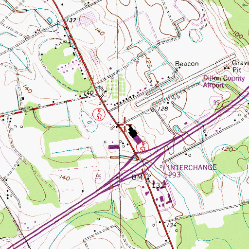 Topographic Map of Selma, SC