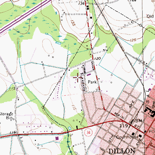 Topographic Map of Stewart Heights Elementary School, SC