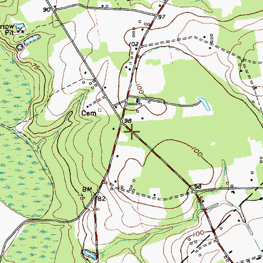 Topographic Map of Tabernacle Church (historical), SC