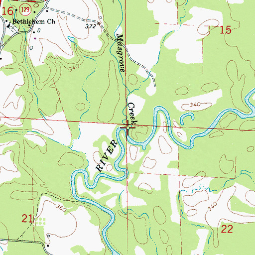 Topographic Map of Musgrove Creek, AL