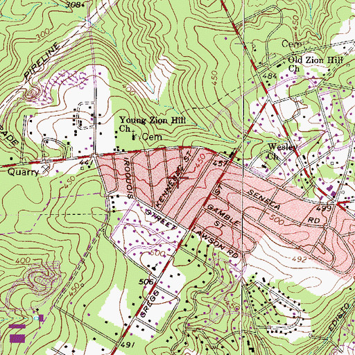Topographic Map of Aiken Heights, SC