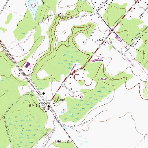 Topographic Map of Assembly of the Lord Church, SC