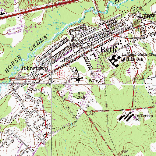 Topographic Map of Bath Elementary School, SC
