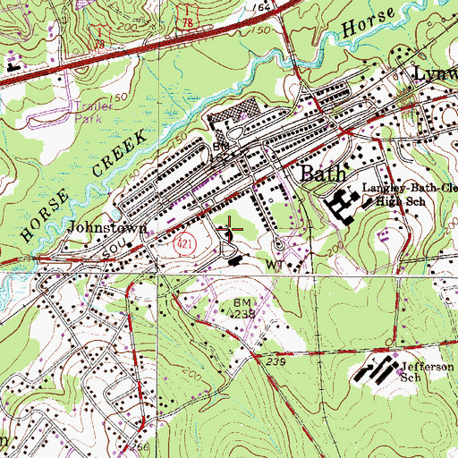 Topographic Map of Bath First Baptist Church, SC