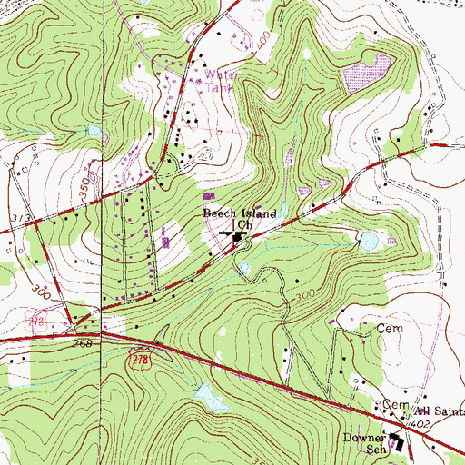Topographic Map of Beech Island Academy (historical), SC