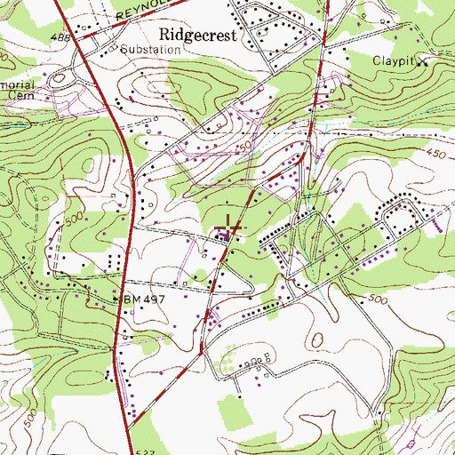Topographic Map of Bethel Baptist Church, SC