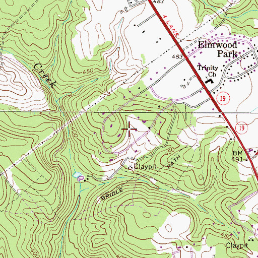 Topographic Map of Brookhaven Estates, SC