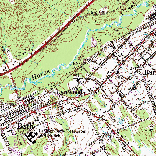Topographic Map of Burnettown Elementary School, SC