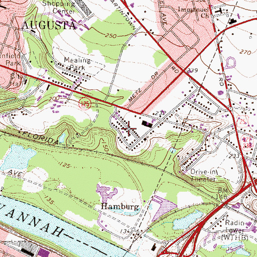 Topographic Map of Carolina Heights, SC