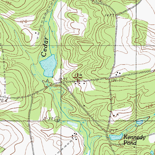 Topographic Map of Cedar Creek Church (historical), SC