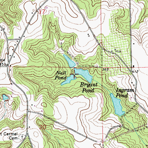 Topographic Map of Nall Pond, AL