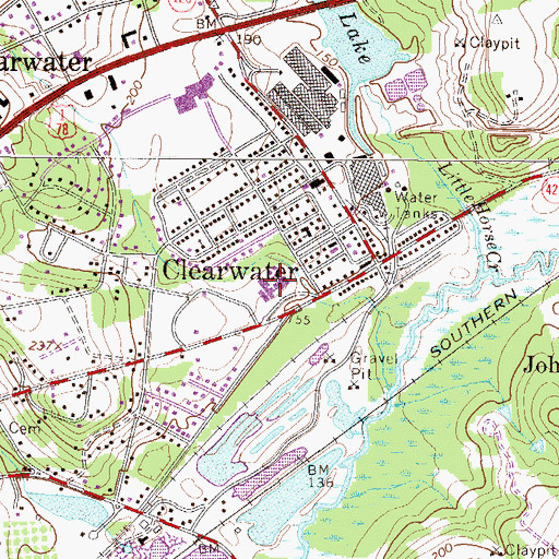 Topographic Map of Clearwater Elementary School, SC
