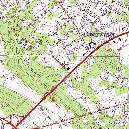 Topographic Map of Clearwater School (historical), SC