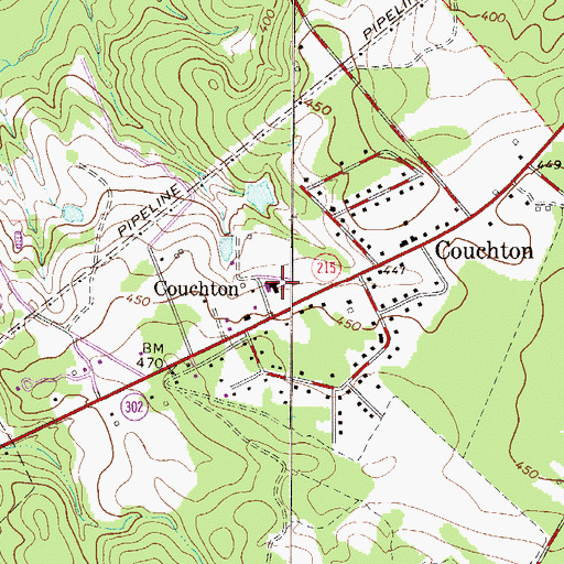 Topographic Map of Couchton Baptist Church, SC