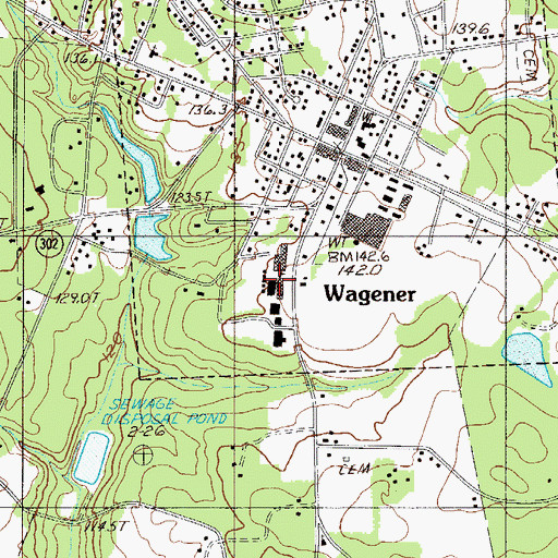 Topographic Map of Cyril B Busbee Elementary School, SC