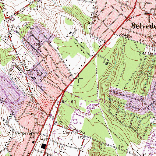 Topographic Map of Edgewood Square Shopping Center, SC