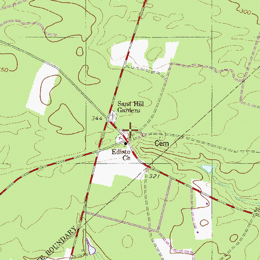 Topographic Map of Edisto School (historical), SC