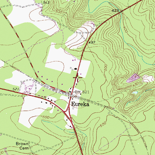Topographic Map of Eureka Church, SC