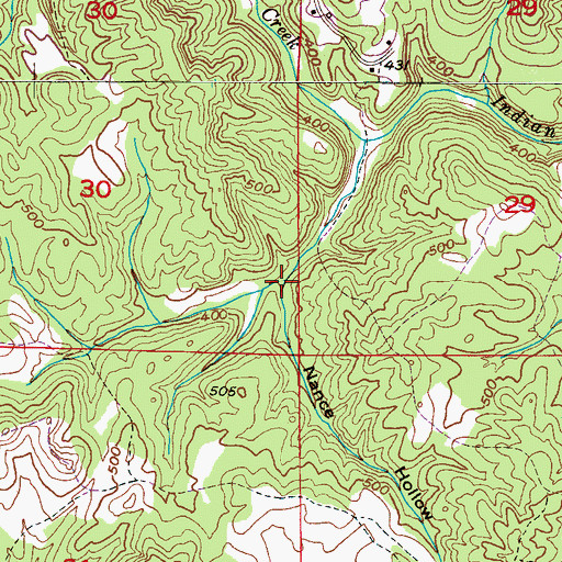 Topographic Map of Nance Hollow, AL