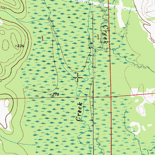 Topographic Map of Nannie Branch, AL