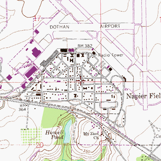 Topographic Map of Napier Field, AL