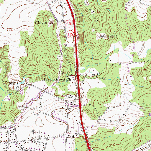 Topographic Map of Hazel Grove School (historical), SC