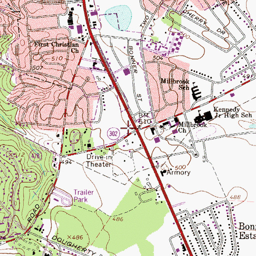 Topographic Map of Heritage Shopping Center, SC