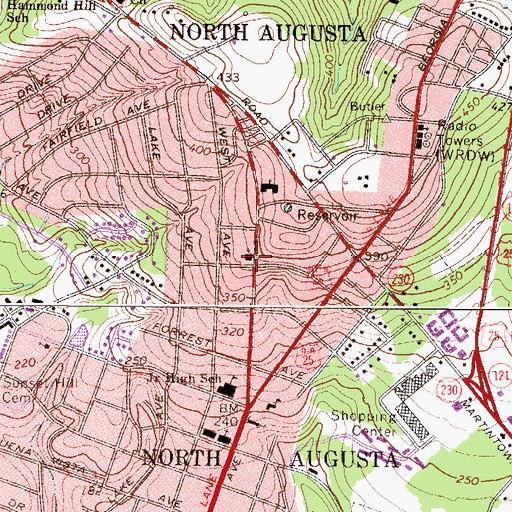 Topographic Map of Holy Trinity Lutheran Church, SC