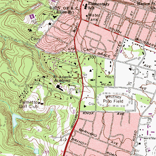 Topographic Map of Hopeland Gardens, SC