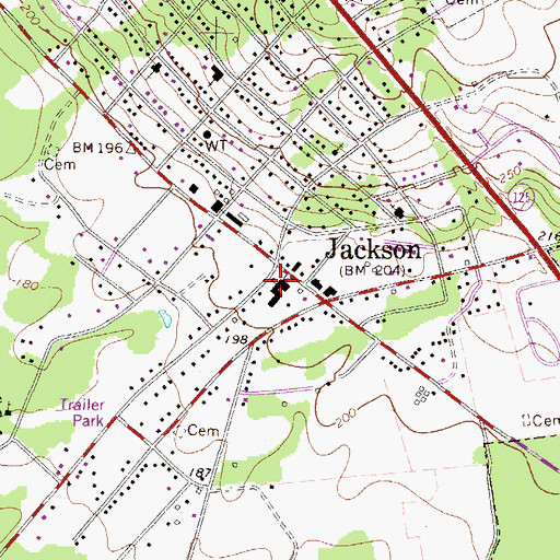 Topographic Map of Jackson Elementary School, SC