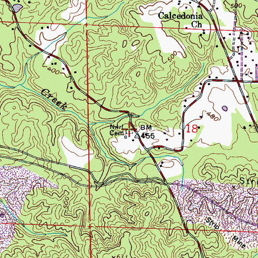 Topographic Map of Narl Cemetery, AL