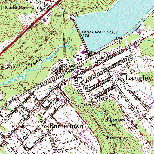 Topographic Map of Langley Baptist Church, SC