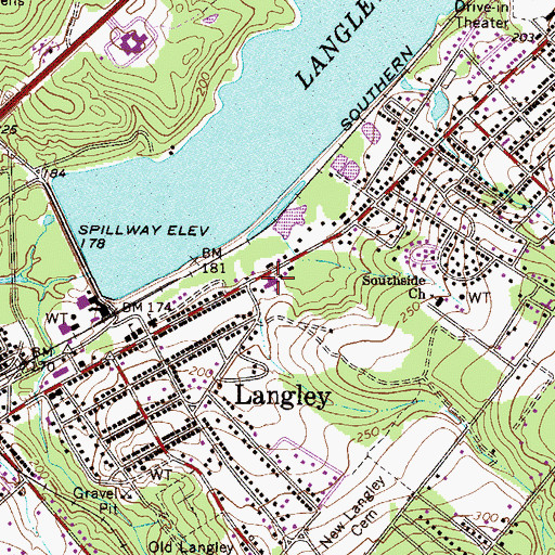 Topographic Map of Langley Pentecostal Holiness Church, SC