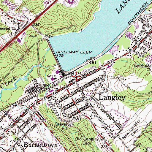 Topographic Map of Langley United Methodist Church, SC