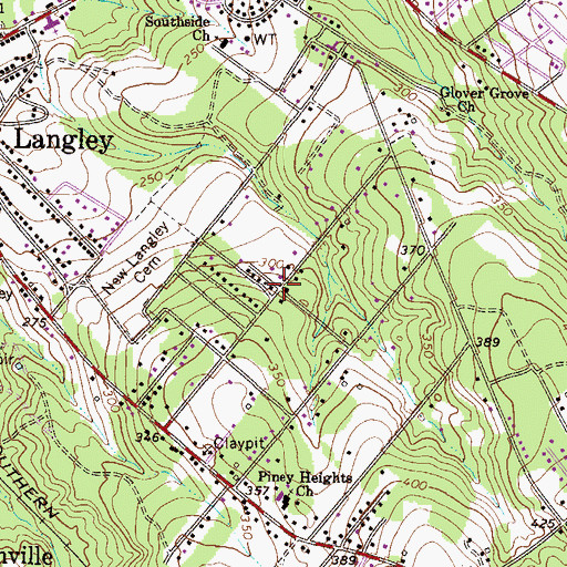 Topographic Map of Langley Villa, SC