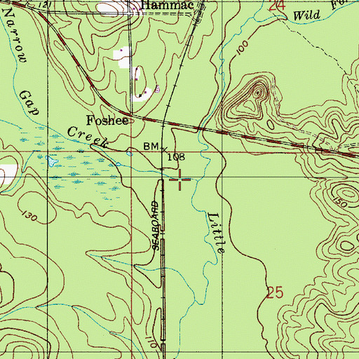 Topographic Map of Narrow Gap Creek, AL