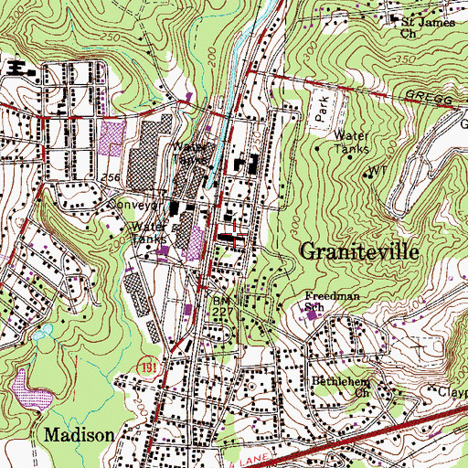 Topographic Map of Masonic Shopping Center, SC