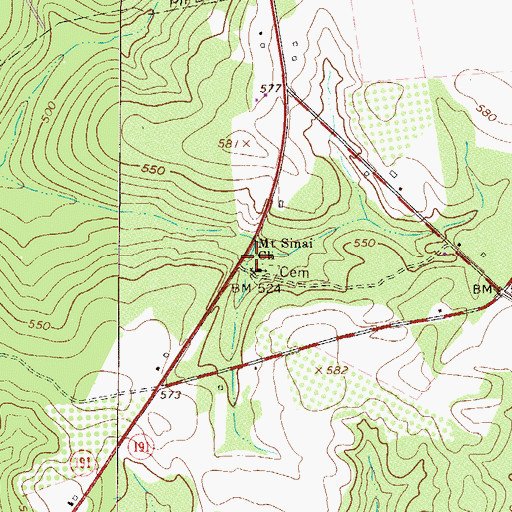 Topographic Map of Mount Zion School (historical), SC