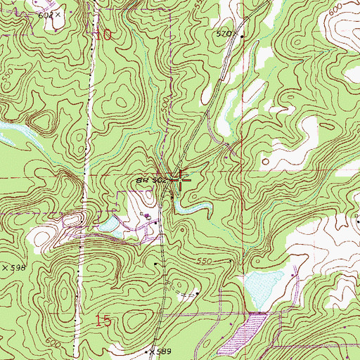 Topographic Map of Nash Creek, AL