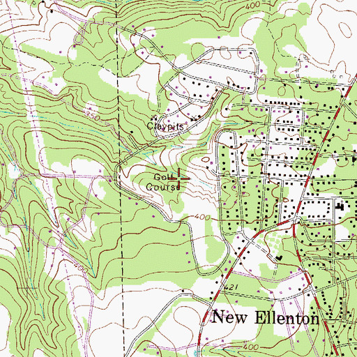 Topographic Map of New Ellenton Country Club, SC