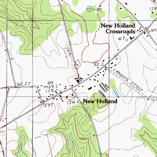 Topographic Map of New Holland Church, SC