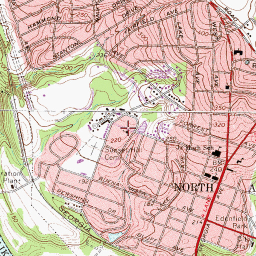 Topographic Map of North Augusta Baptist Church, SC