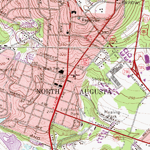 Topographic Map of North Augusta Grade School (historical), SC