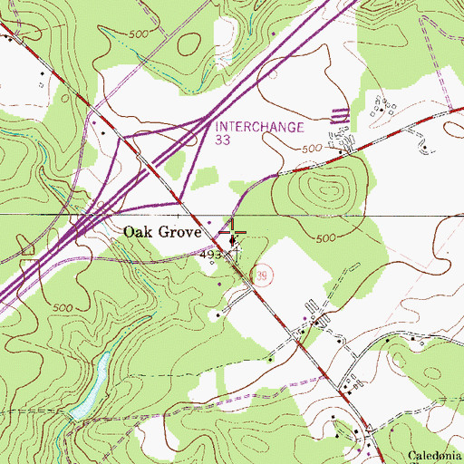 Topographic Map of Oak Grove Church, SC