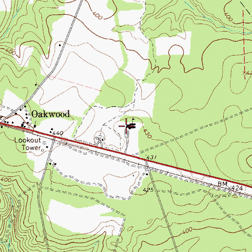 Topographic Map of Oakwood Windsor Elementary School, SC