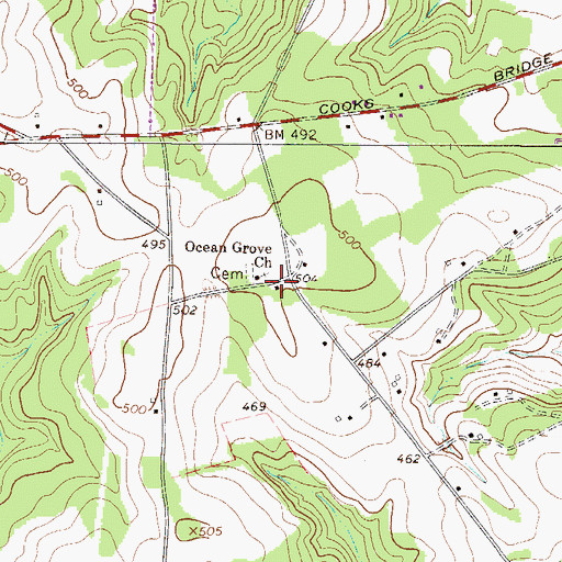 Topographic Map of Ocean Grove School (historical), SC