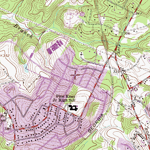 Topographic Map of Pinehurst, SC
