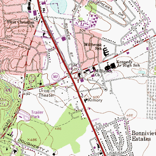 Topographic Map of Rich Plaza Shopping Center, SC