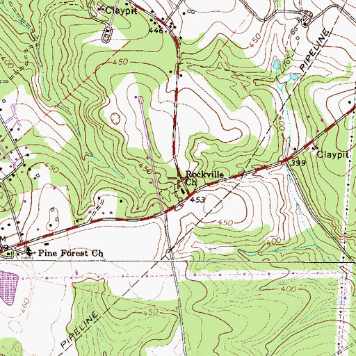 Topographic Map of Rocksville School (historical), SC
